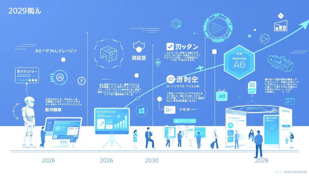 2026-2030年の転職プラットフォーム進化予測を示す未来的なイメージ