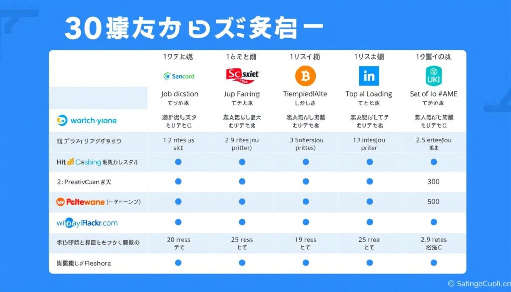 30代におすすめの転職サイト10選の比較図 30代におすすめの転職サイト10選の比較図