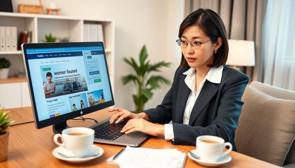 30代女性が転職サイトを利用している様子