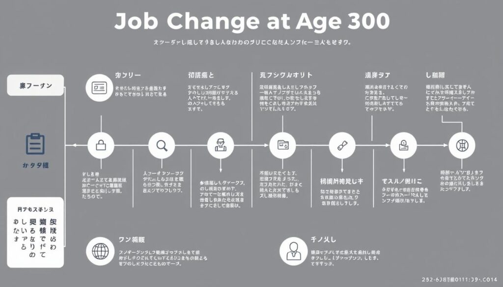 30歳の転職成功のためのステップを示す図 30歳の転職成功のためのステップを示す図