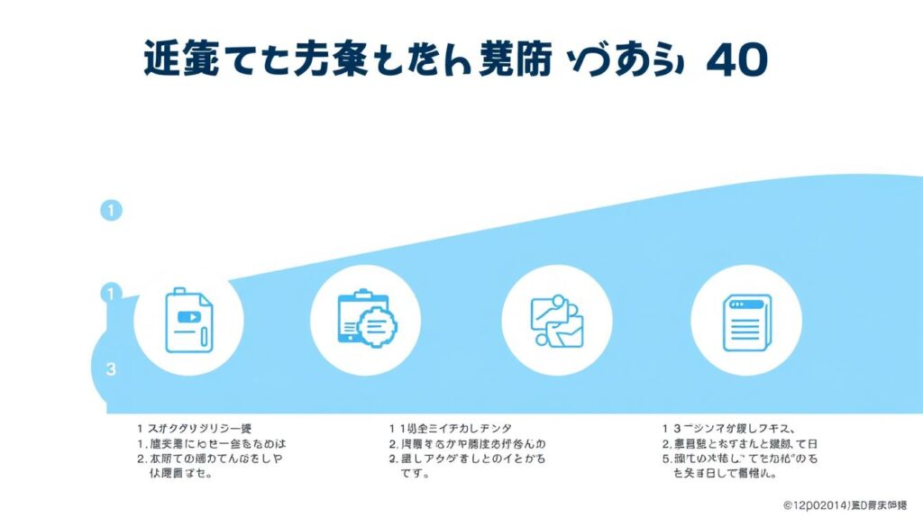 40代の転職成功へのステップを示す図 40代の転職成功へのステップを示す図