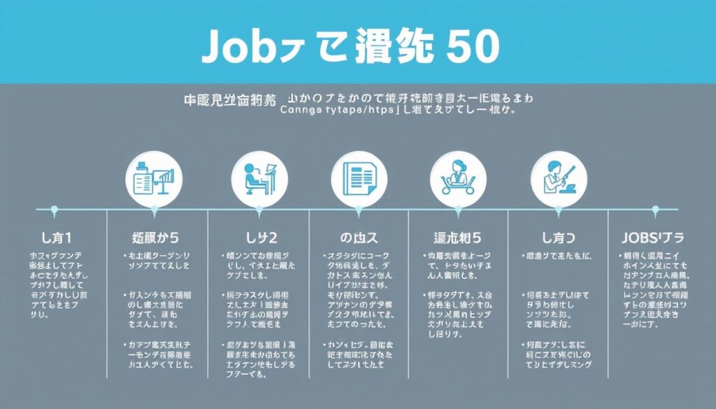 50歳の転職活動ステップを示す図表