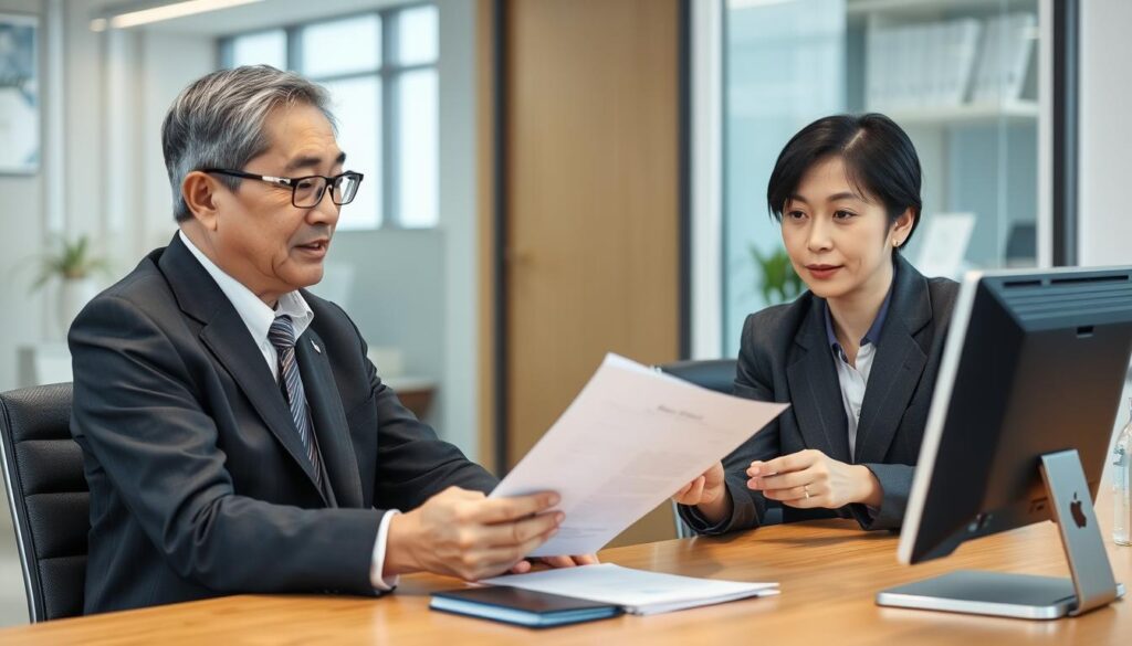 50歳の転職者がエージェントと相談している様子