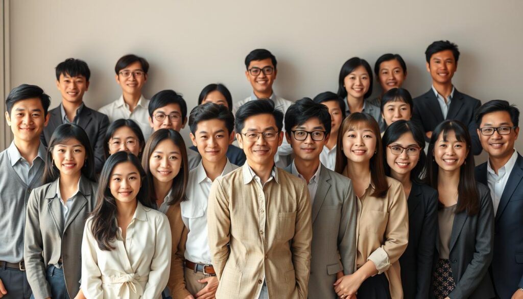 A visually compelling comparison of employment trends across various local government organizations. Showcased against a neutral backdrop, a diverse ensemble of young, Japanese-looking professionals stand in a symmetrical arrangement, their expressions conveying a sense of focus and determination. Subtle variations in their poses and body language hint at the unique characteristics of each administrative region. Warm, natural lighting illuminates their features, creating a sense of realism and authenticity. The overall composition strikes a balance between order and individuality, inviting the viewer to explore the nuances of public sector recruitment across different locales.
