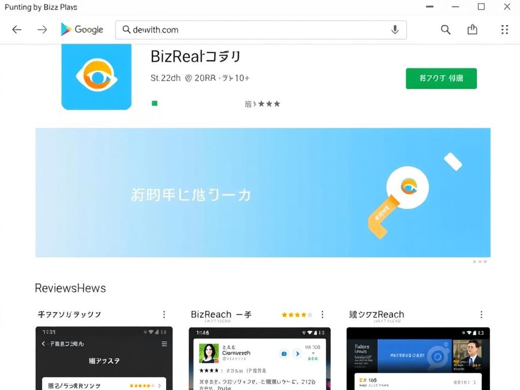 AndroidのGoogle Playストアでビズリーチアプリをダウンロードする画面