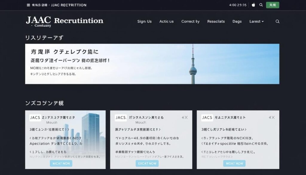 JACリクルートメントのウェブサイトと外資系企業の求人ページ