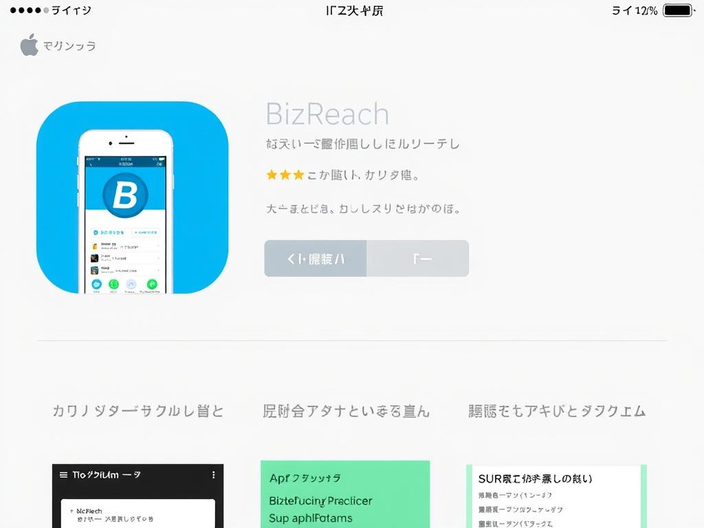 iPhoneのApp Storeでビズリーチアプリをダウンロードする画面