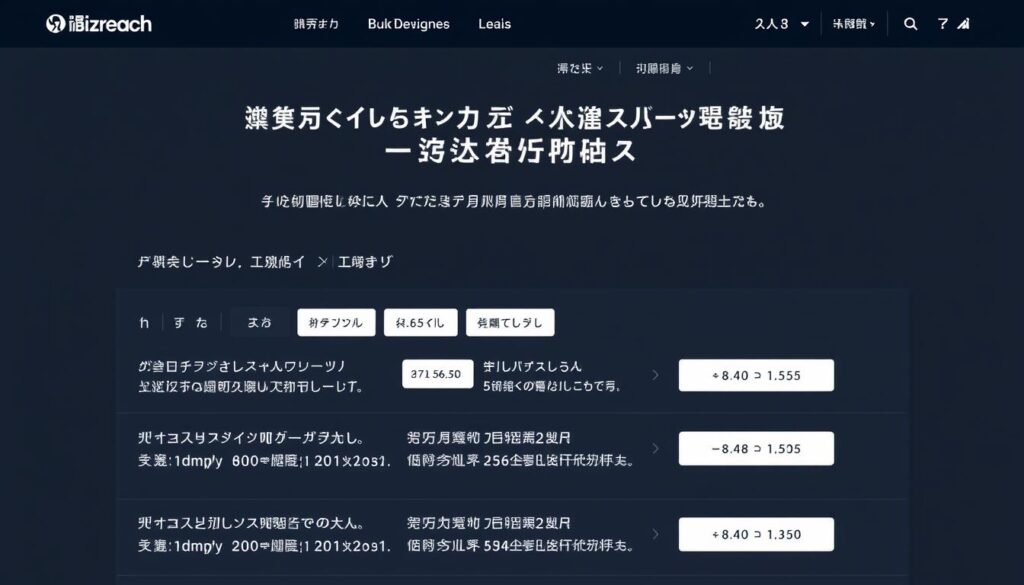 ビズリーチのウェブサイトとハイクラス求人の検索画面