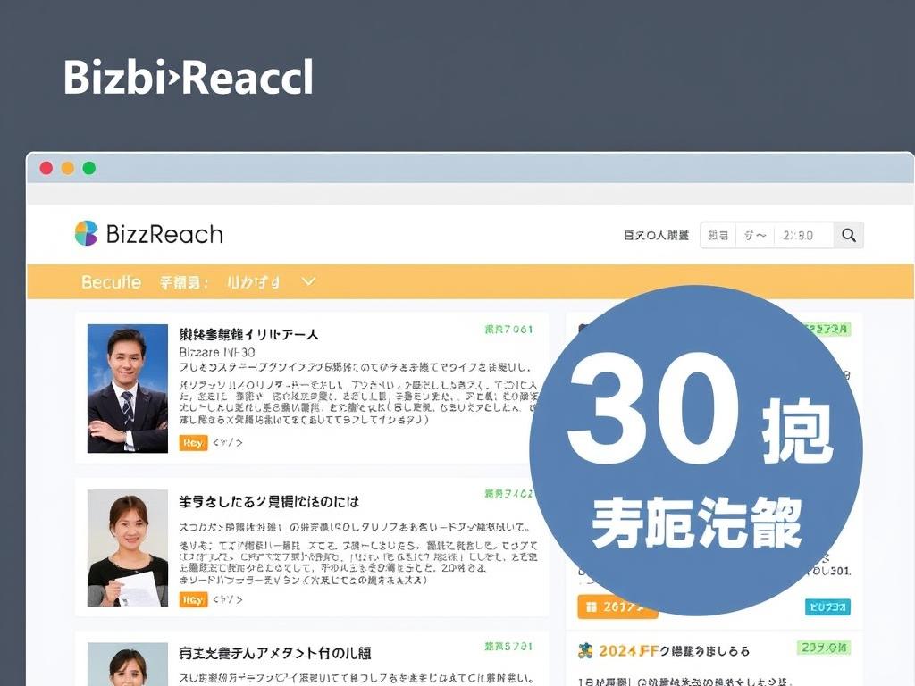 ビズリーチのサービス画面と30代向けハイクラス求人の例 ビズリーチのサービス画面と30代向けハイクラス求人の例