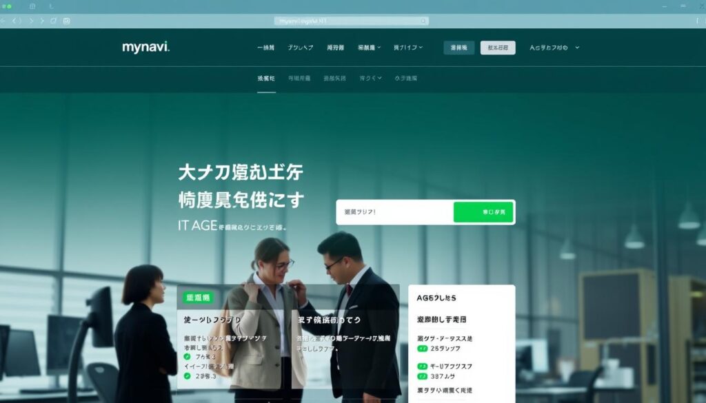 マイナビIT AGENTのウェブサイト画面とサービス内容を示す画像 マイナビIT AGENTのウェブサイト画面とサービス内容を示す画像