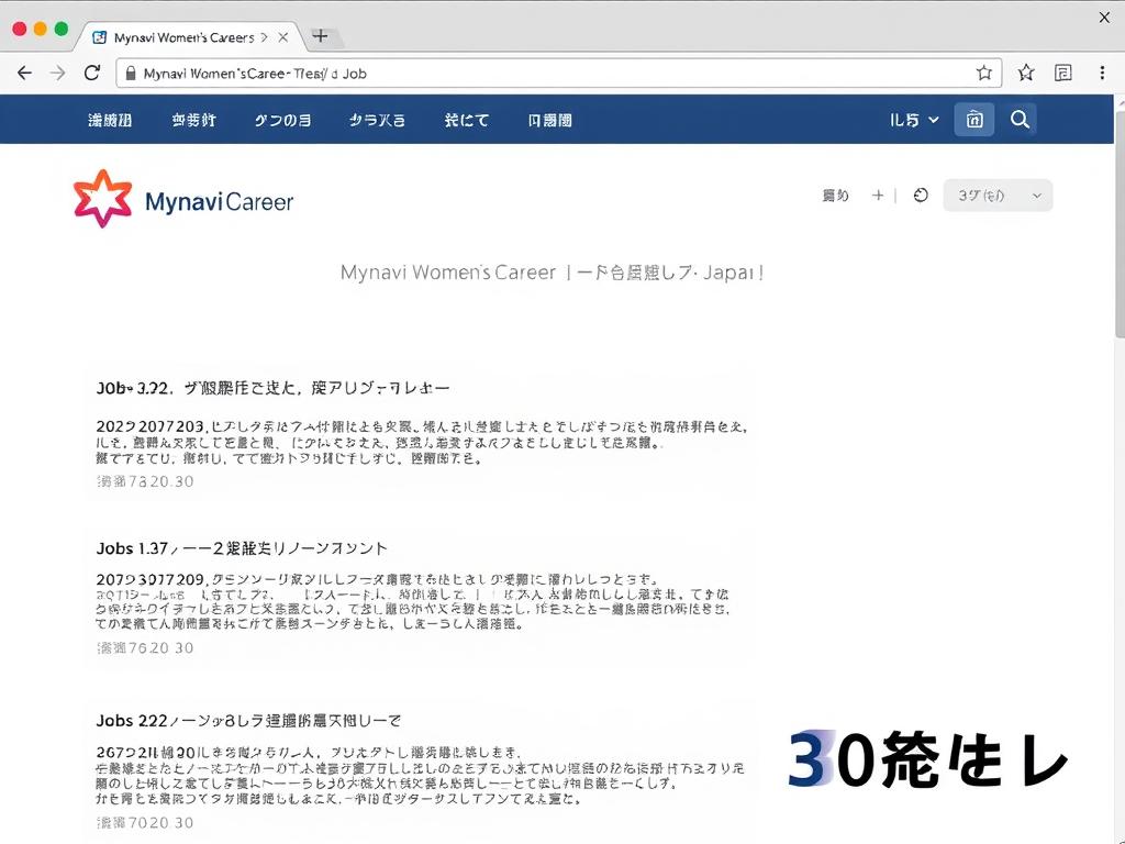 マイナビ女性の転職のサービス画面と30代女性向け求人の例 マイナビ女性の転職のサービス画面と30代女性向け求人の例