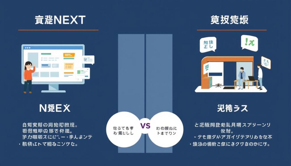 リクナビＮＥＸＴとリクルートエージェントの違いを示す図