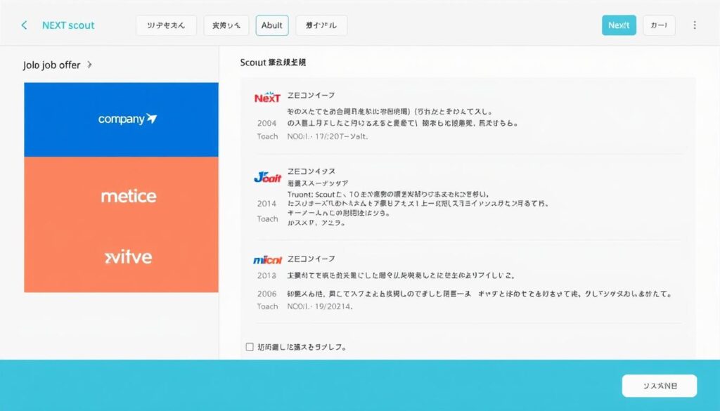 リクナビＮＥＸＴのスカウト機能画面
