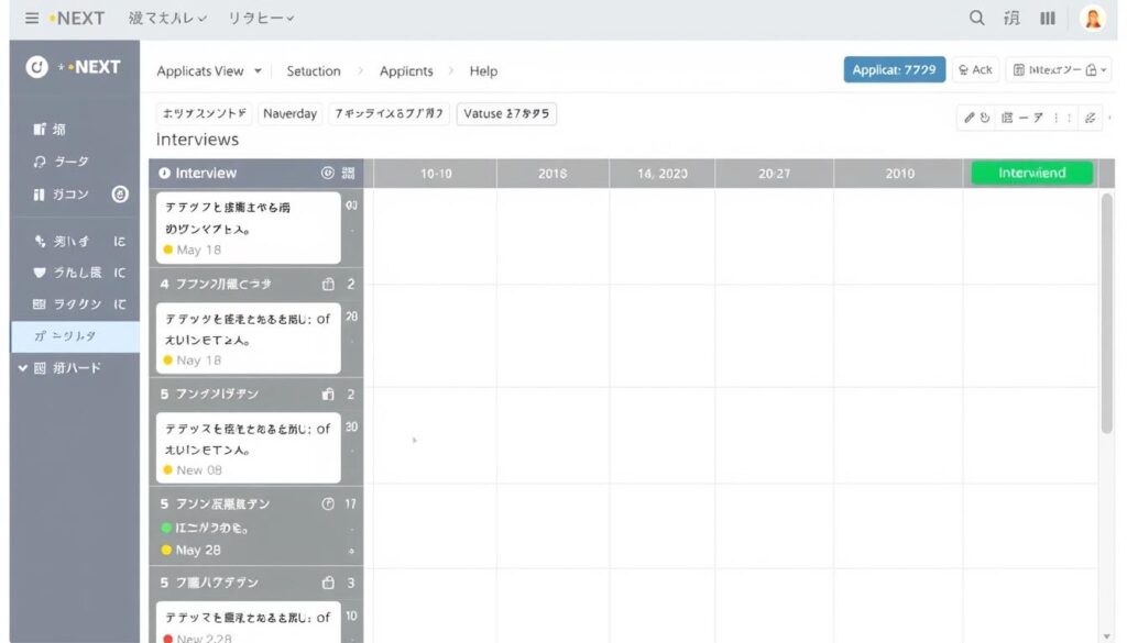 リクナビＮＥＸＴの転職活動管理画面