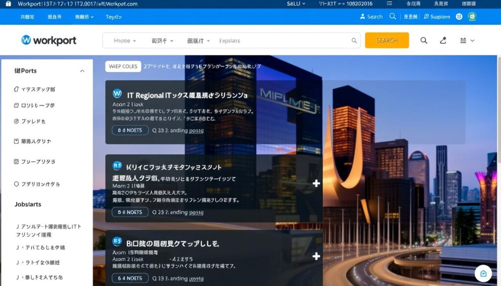 ワークポートのサービス画面イメージ