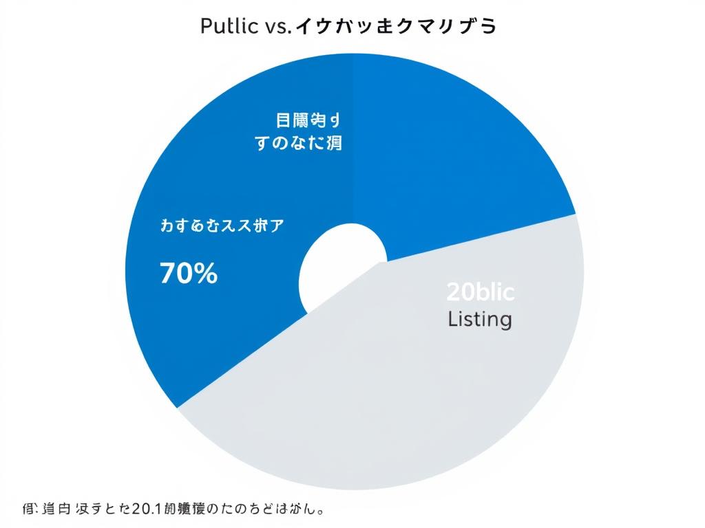 外資系企業の非公開求人と公開求人の割合を示す円グラフ