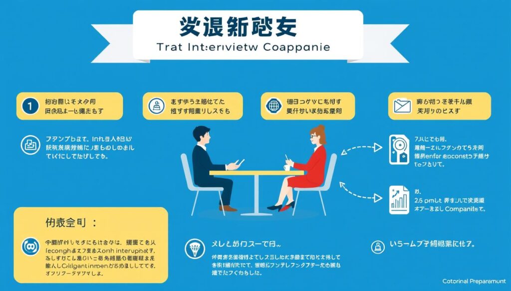 外資系企業の面接対策のポイントを示す図 外資系企業の面接対策のポイントを示す図