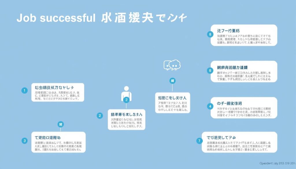 外資系企業への転職成功へのステップを示す図