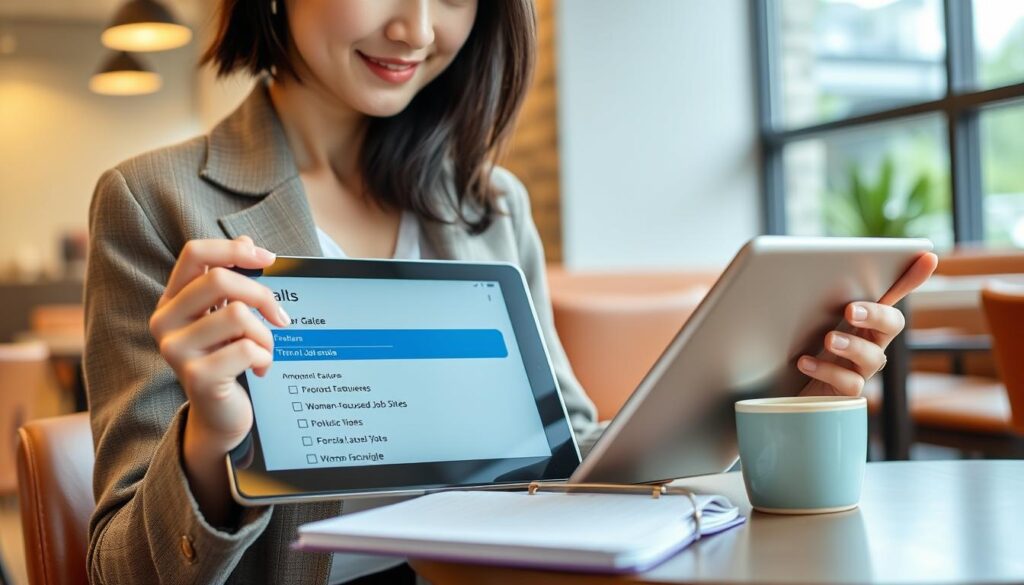 女性の転職サイト選びのポイントを確認する女性