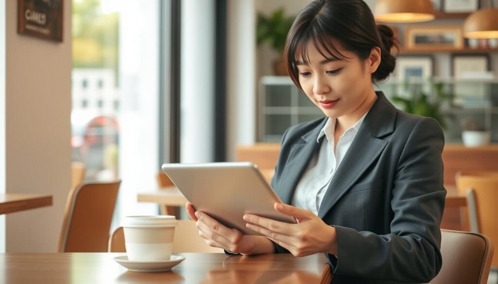 女性向け転職サイトの比較表を見る女性