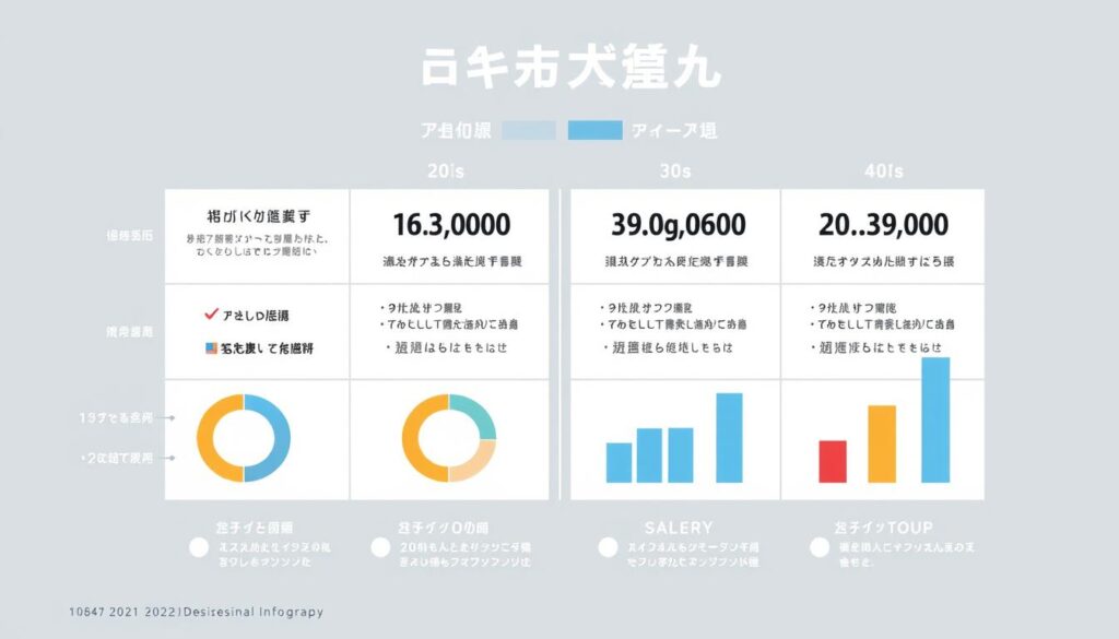 年代別の営業職 転職事情を比較したグラフ