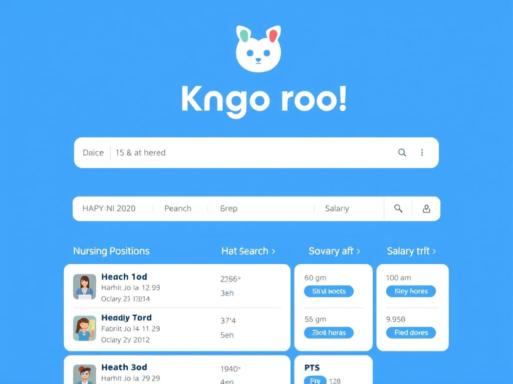 看護roo!転職のロゴと求人検索画面
