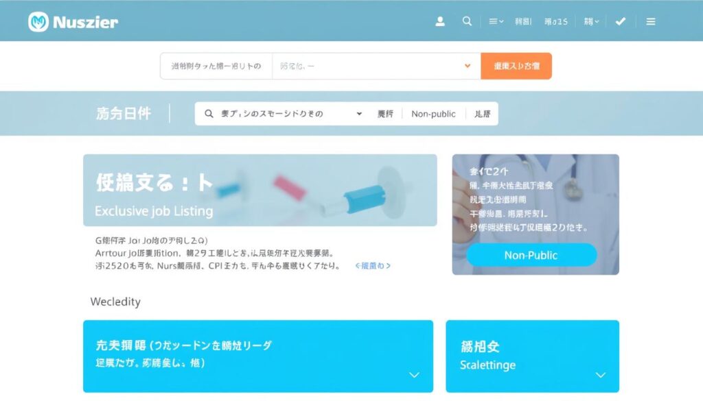 看護師ワーカーの非公開求人情報と検索画面