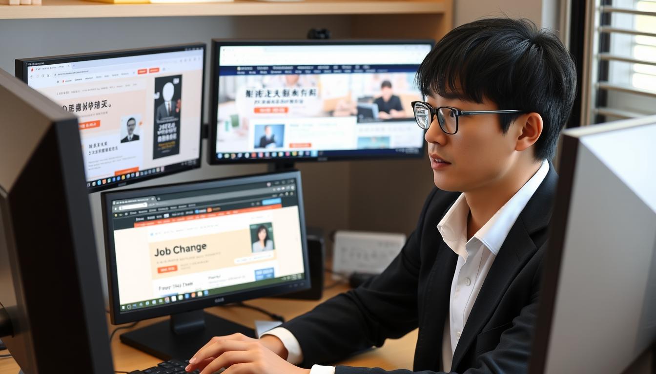 複数の転職サイトを比較している様子を表した画像