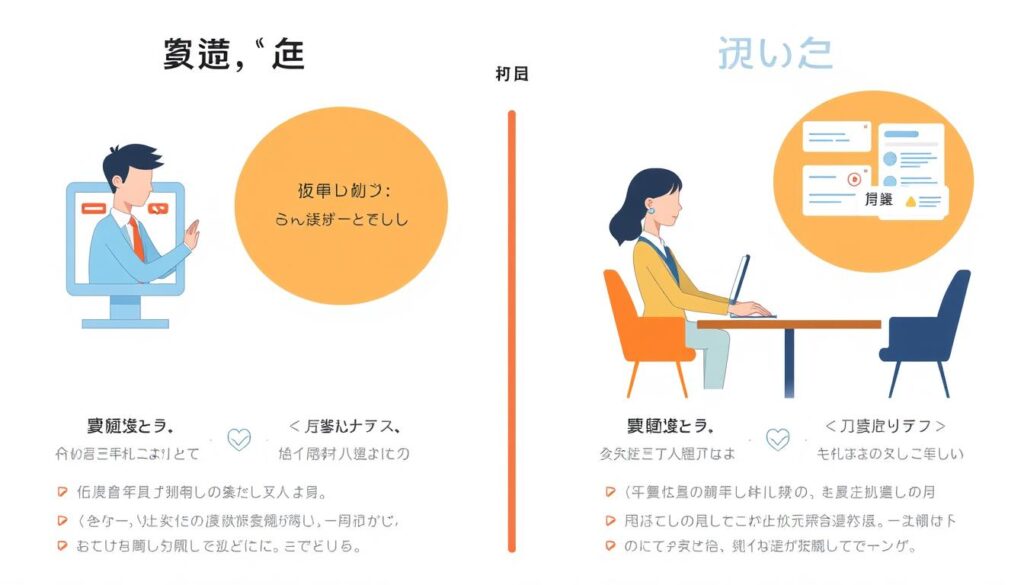 転職サイトと転職エージェントの違いを表す比較図