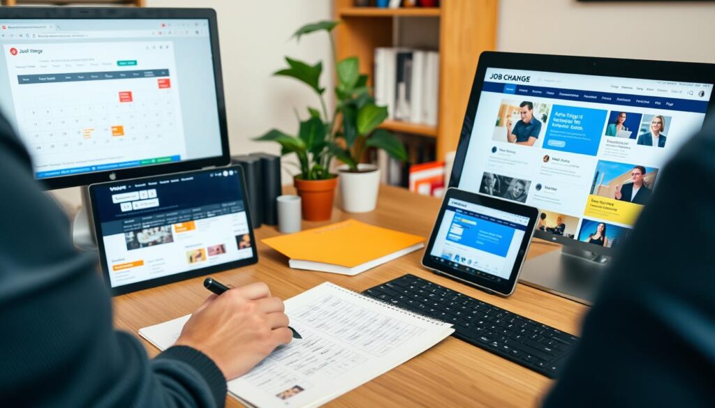 転職サイトを効果的に活用する様子