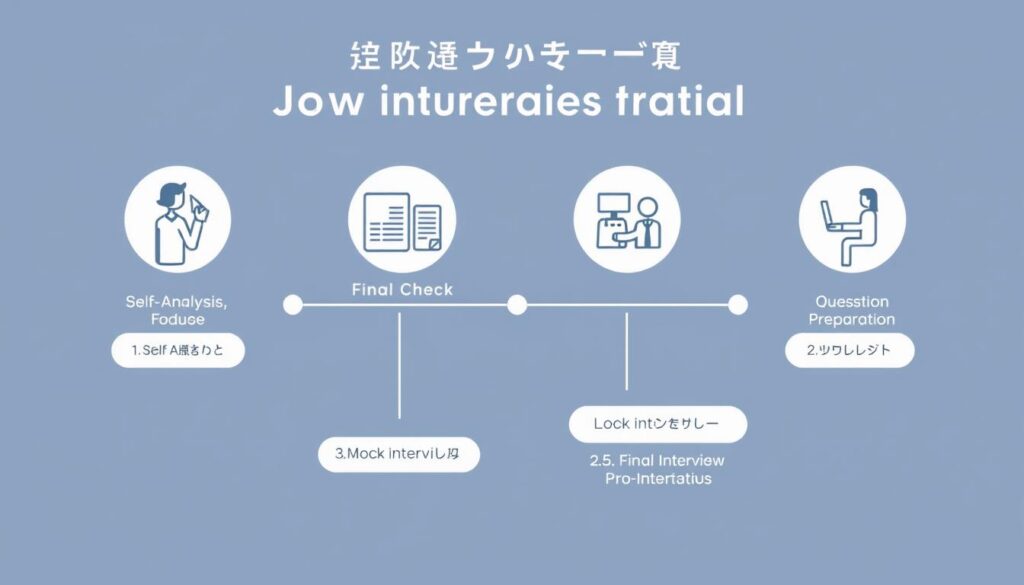 転職面接対策の5つのステップを示す図表